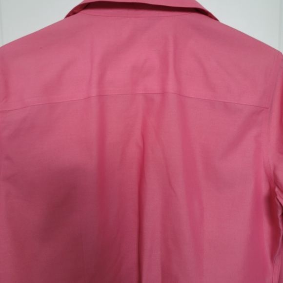 Foxcroft Button down Pink Long Sleeved Collared Cotton Shirt Size 12P - Picture 5 of 10
